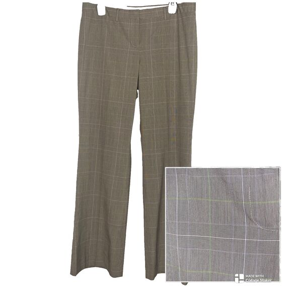 Vintage THE LIMITED Drew Fit Pants Low Rise Flare Stretch Plaid Womens 10 Brown - Picture 1 of 10